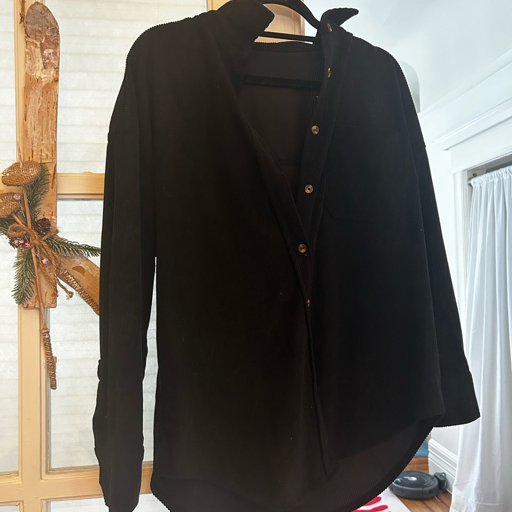 Oversized corduroy button down